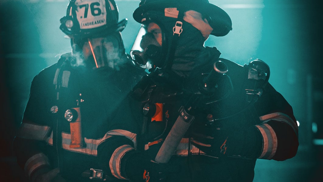 behind the scenes of a recruitment video for auburn maine fire department. horizon visual media in conjunction with another production company