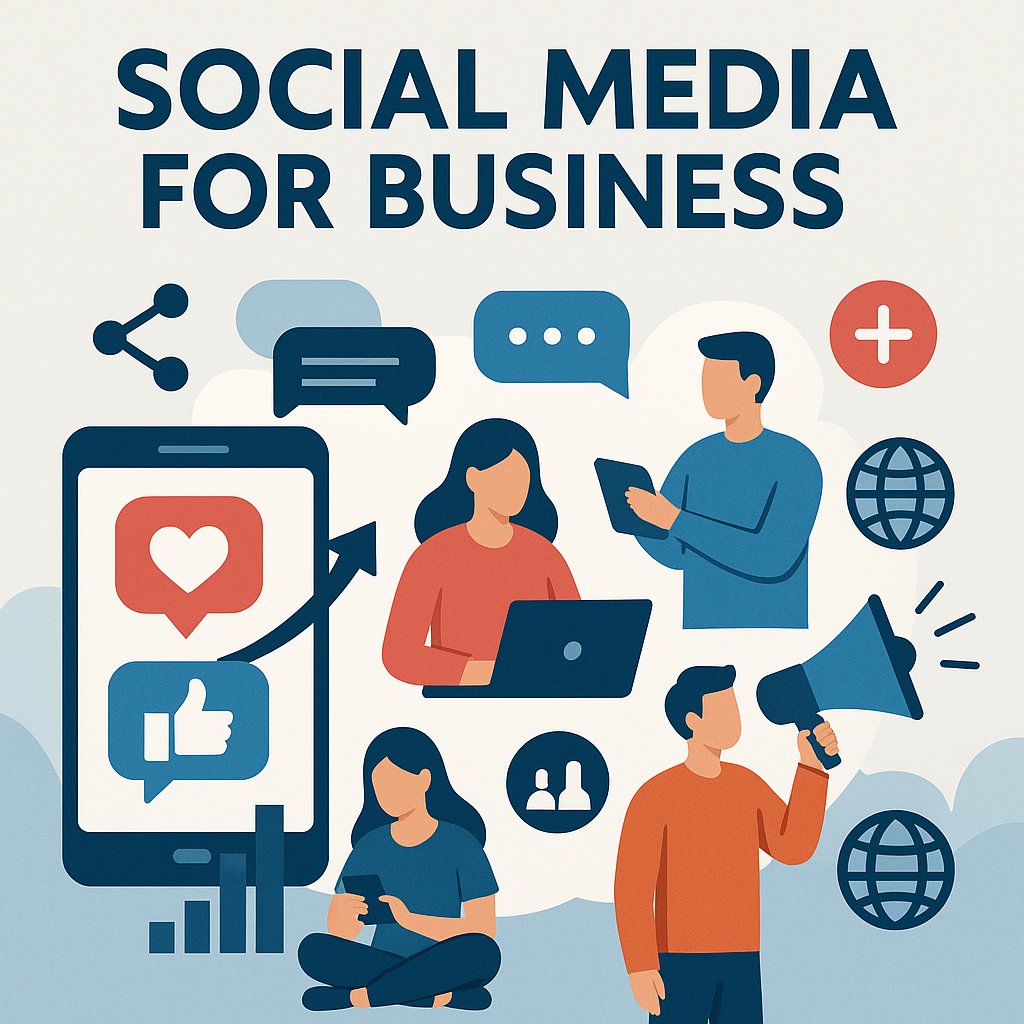 ai generated image of people using social media for business