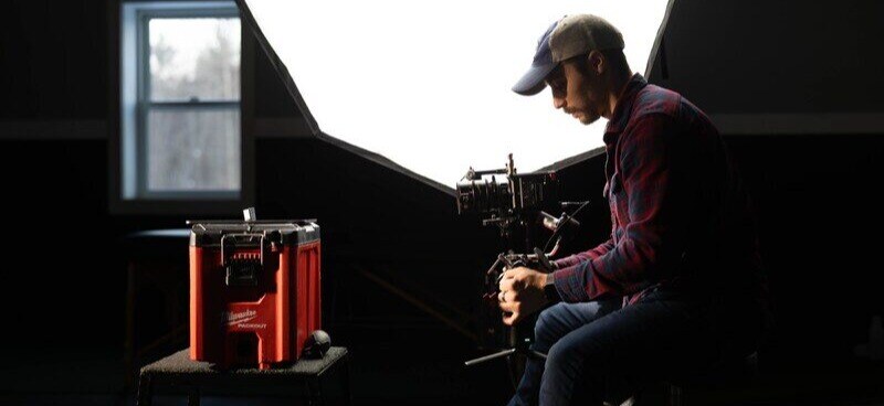 behind the scenes of a promotional video production shoot
