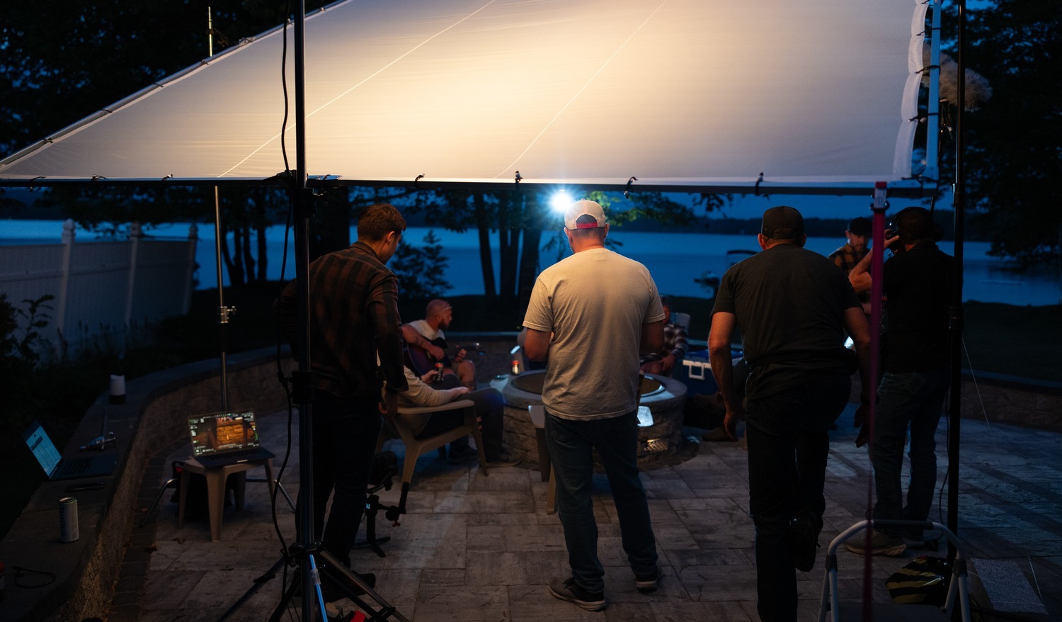 behind the scenes of a promotional video production set, video production companies in maine, horizon visual media