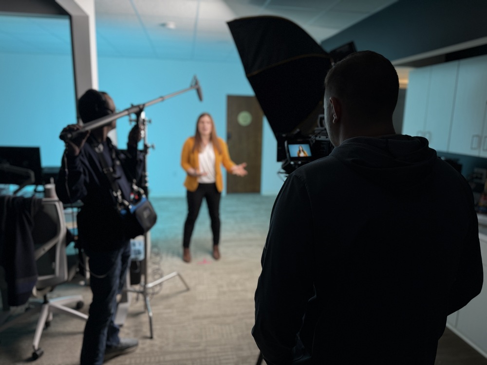 behind the scenes filming content for social media management packages