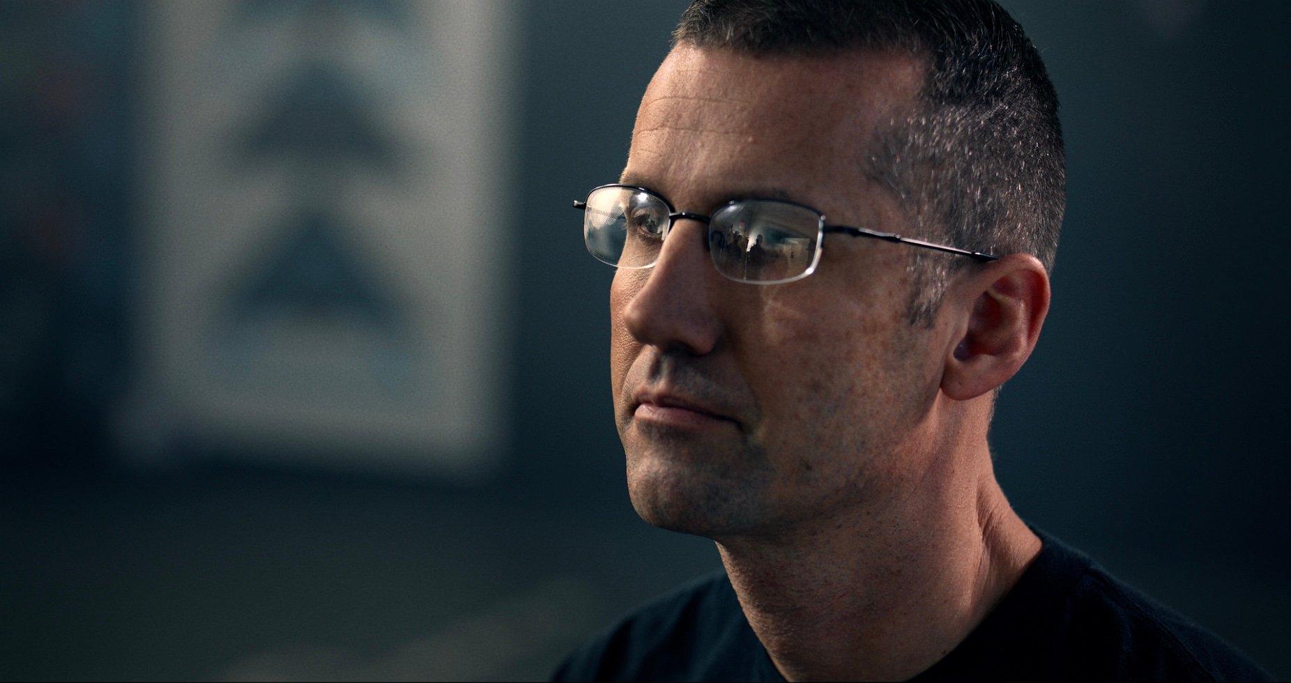 A testimonial video production close up image of the subject, a sheriff who was shot in the line of duty
