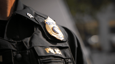 Police Badge from recruitment video shoot