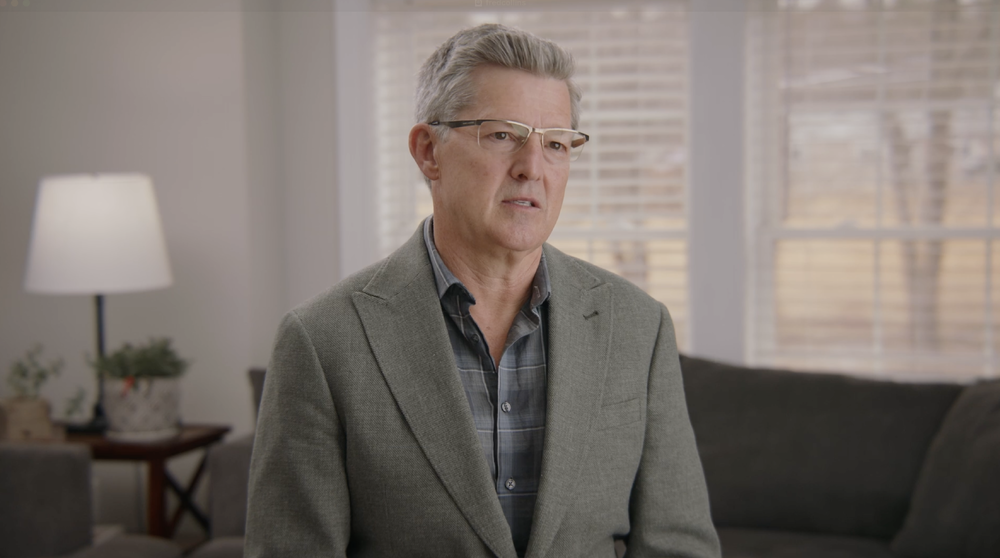 Video testimonial still, labrecque property management speaking about collins carpet cleaning in maine