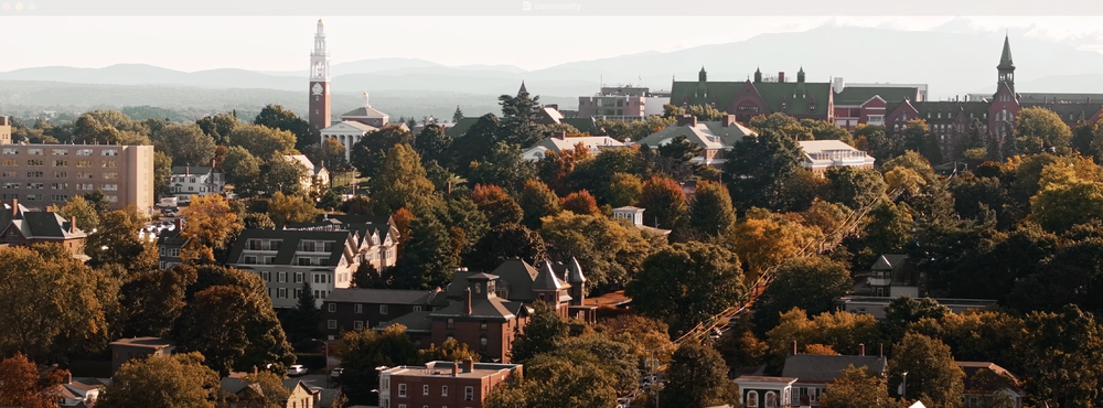 sunrise in burlington, vermont. Aerial screen shot from burlington police department recruitment video - produced by maine based commercial video production company, horizon visual media.