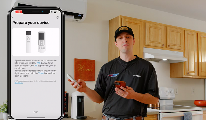 Still image from instructional video for heat pump company heat pumps of maine
