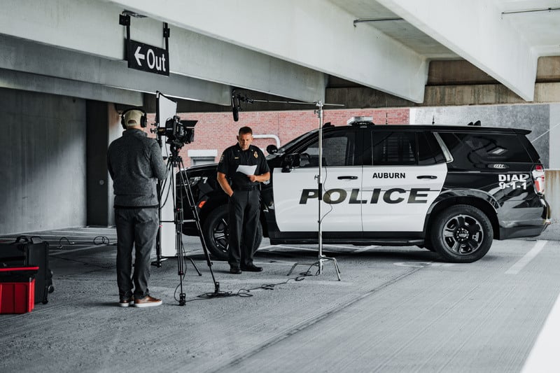 Behind the scenes of our recruitment video production with the Auburn, ME police department