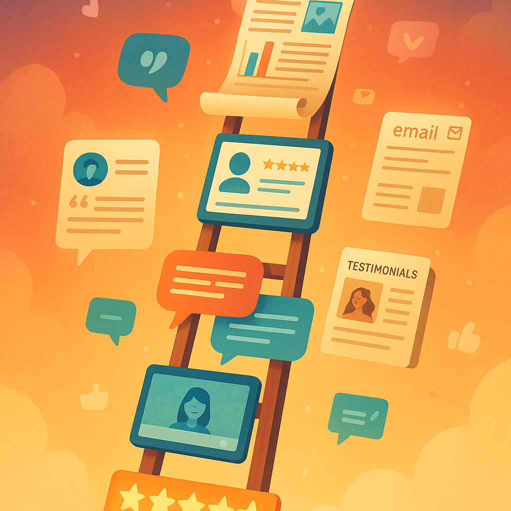 Ladder of social proof, illustrating the various types of social proof there are and their hierarchy